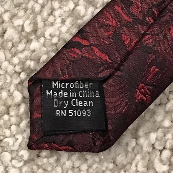 J.Ferrar Burgundy Black Floral Jacquard Men's Necktie Modern Slim Business - Picture 3 of 8